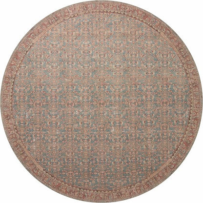 Loloi Angela Rose Aubrey Collection AUB-04 Blue/Terracotta 2'-6" x 12'-0", .19" Pile Height, Runner Rug