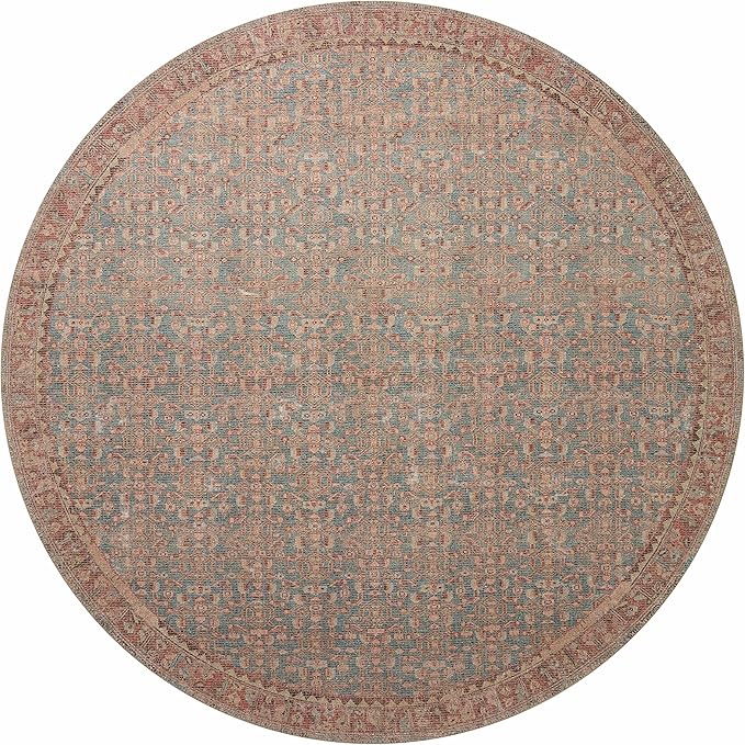Loloi Angela Rose Aubrey Collection AUB-04 Blue/Terracotta 2'-6" x 9'-6", .19" Pile Height, Runner Rug