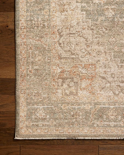 Loloi Chris Loves Julia Palma Collection PLM-08 Olive/Spice 2'-7" x 10'-0" Fringe Runner Rug Vintage Style Boho Living Room Bedroom Carpet