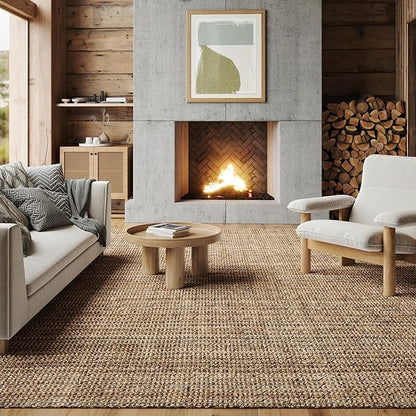 nuLOOM Ashli Solid Farmhouse Jute Area Rug, 4x6, Natural