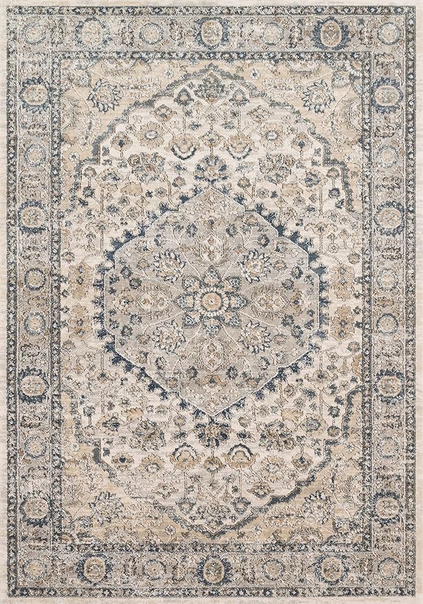 Loloi Teagan Collection TEA-01 Natural/Lt. Grey 2'-8" x 13' Runner Rug, Large, Soft Neutral Rug, High-Traffic for Living Room, Bedroom, Home Office, Dining Area