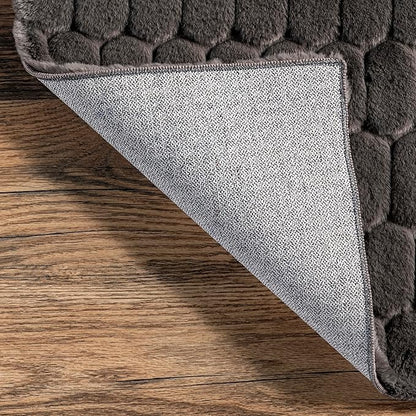 nuLOOM 5' x 8' Cozy Plush SuperiorWash Area Rug, Machine Washable, Non-Slip, Soft Fluffy Shag Carpet for Living Room Bedroom Kids Room Nursery Home Decor, Loni Grey
