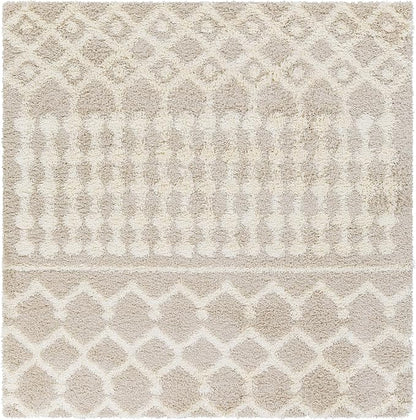 Livabliss Hapsburg Moroccan Shag Area Rug, 6'7" Square, Beige
