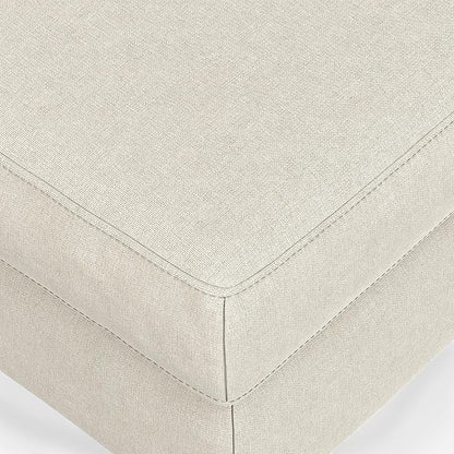 SIMPLIHOME Ava Large Rectangular Ottoman in 100% Recycled Polyester Tightly Woven Performance Fabric, Cream, 48-inches Wide, Multipurpose Table or Footrest Ottoman, Assembled, For Living Room