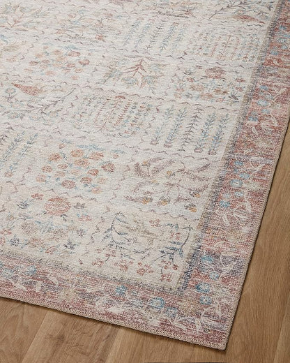 Loloi Rifle Paper Co. Maison Collection MAO-08 Cream 5'-0" x 5'-0" Round, .19" Pile Height, Accent Rug