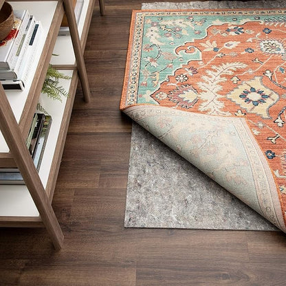Mohawk Home 2' 6" x 8' Non Slip Grip Rug Pad 1/4" Thick Dual Surface Felt Cushion + Rubber Gripper - Safe for All Floors