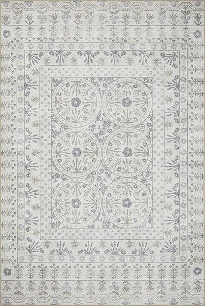 Loloi Rifle Paper Co. Maison Collection MAO-03 Rosette Ivory 2'-6" x 9'-6", .19" Pile Height, Runner Rug