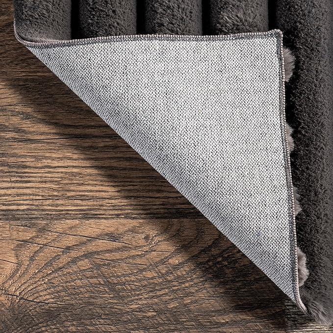nuLOOM 7'6" x 9'6" Cozy Plush Area Rug, Machine Washable, Non-Slip, Soft Fluffy Shag Carpet for Living Room Bedroom Kids Room Nursery Home Decor, Kai Grey
