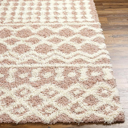 Livabliss Hapsburg Moroccan Shag Area Rug,9'3" x 12',Dusty Pink