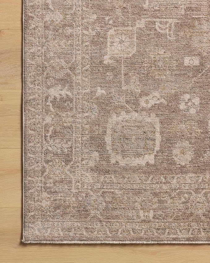 Loloi Chris Loves Julia Louisa Collection LOI-03 Taupe/Ivory 2'-7" x 10'-0", .38" Pile Height, Runner Rug