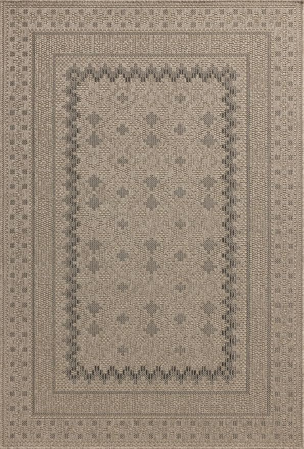 Loloi Chris Loves Julia Providence Collection PRC-06 Charcoal/Dove 5' x 7'-7", .12" Pile Height, Indoor/Outdoor Area Rug
