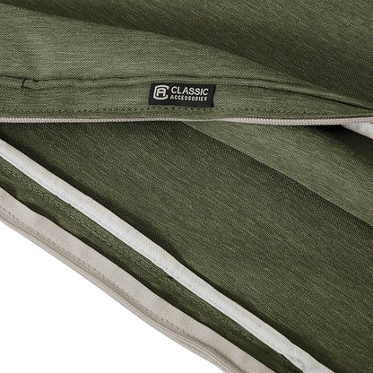Classic Accessories Montlake FadeSafe Water-Resistant Patio Cushion Set, 23 x 23 x 5 Inch (seat), 21 x 20 x 4 Inch (back), Heather Fern