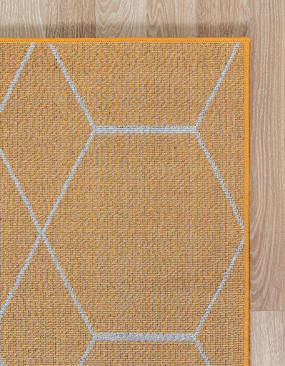 Unique Loom Trellis Frieze Collection Area Rug - Geometric (8' x 11', Orange/ Ivory)