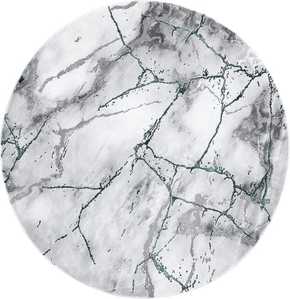 SAFAVIEH Craft Collection 10' Round Grey/Green CFT877Y Modern Abstract Non-Shedding Living Room Dining Bedroom Foyer Area Rug