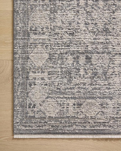 Loloi Amber Lewis Alie Collection ALE-03 Charcoal/Dove 2'-7'' x 7'-9'', .13'' Pile Height, Runner Rug