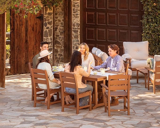 POLYWOOD Lakeside 7-Piece Outdoor Dining Set, All-Weather HDPE Patio Furniture Table and Chairs, Fade-Proof, Green