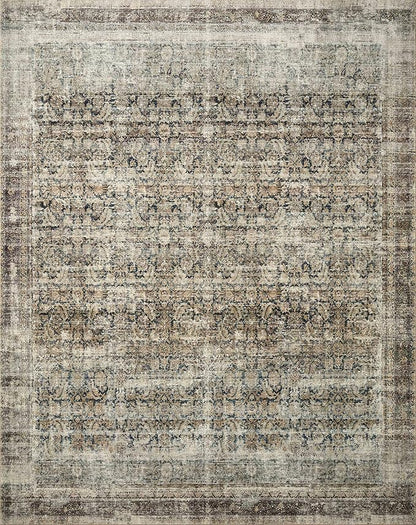 Loloi Amber Lewis Morgan Collection MOG-02 Navy/Sand 2'-0" x 5'-0" Accent Rug, Neutral Area Rug for Room Décor, Vintage Rug Inspired, Soft Area Rug for Living Room, Bedroom, Dining Area
