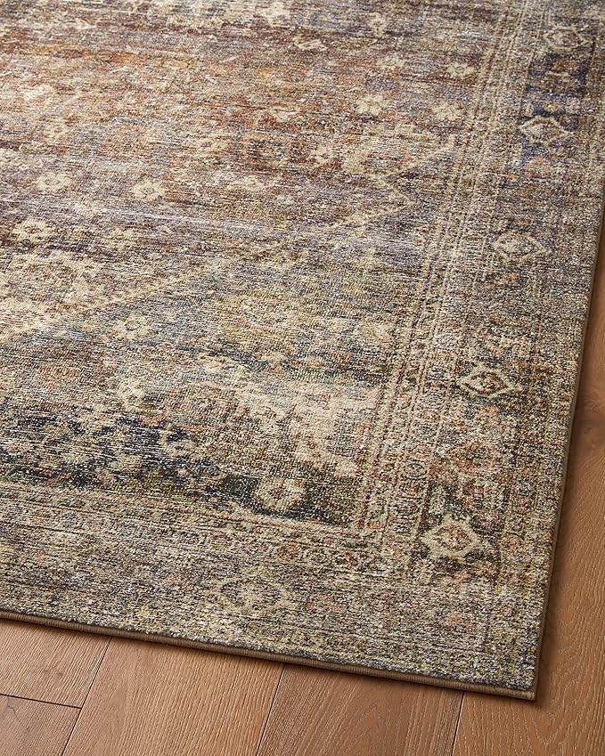 Loloi Amber Lewis Morgan Collection MOG-05 Spice/Lagoon 7'-3" x 9'-3" 38" Thick Area Rug feat. CloudPile, Neutral, Room Décor, Vintage Inspired, Livingroom, Bedroom, Dining Area