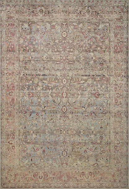 Loloi Adrian Collection ADR-06 Ocean/Clay 2'-6" x 7'-6", .19" Thick Runner Rug