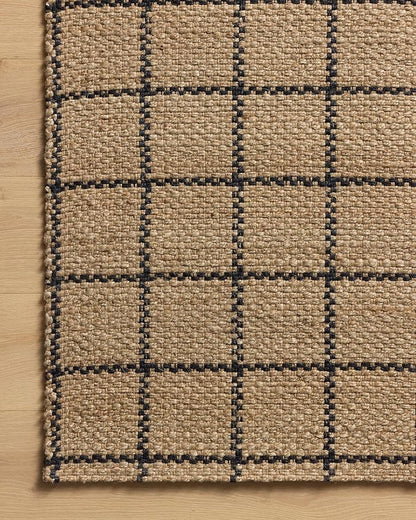 Loloi Chris Loves Julia Fletcher Collection FLE-01 Natural/Black 7'-9" x 9'-9", .37" Pile Height, Area Rug