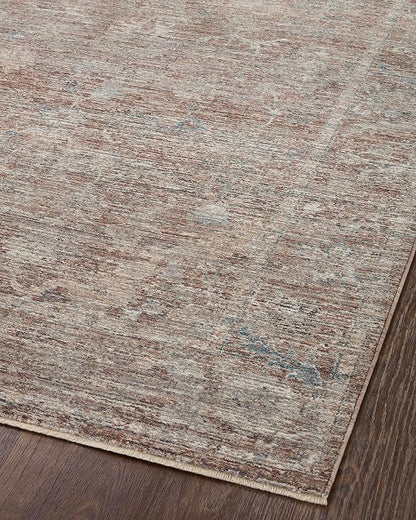Loloi Magnolia Home by Joanna Gaines Millie Collection MIE-04 Brick/Fog 2'-7" x 14', .25" Pile Height, Runner Rug