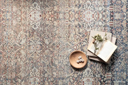 Loloi Chris Loves Julia Jules Collection JUL-06 Denim/Spice 7'-6'' x 9'-6'', .13" Pile Height, Area Rug