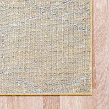Unique Loom Trellis Frieze Collection Area Rug - Geometric (10' x 13', Yellow/ Ivory)