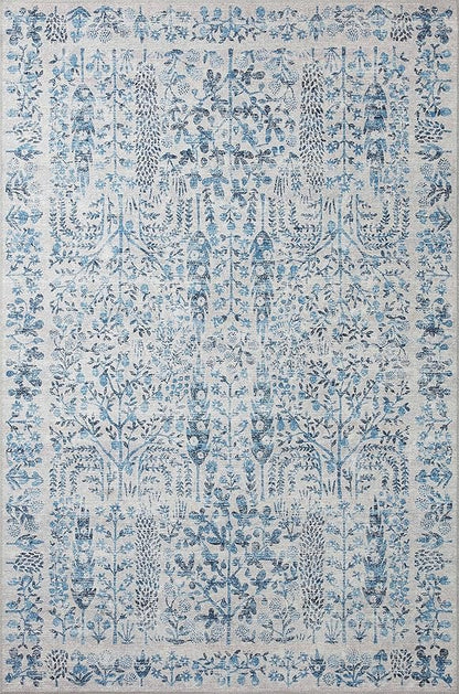 Loloi Rifle Paper Co. Maison Collection MAO-07 Blue 5'-0" x 7'-6", .19" Pile Height, Area Rug