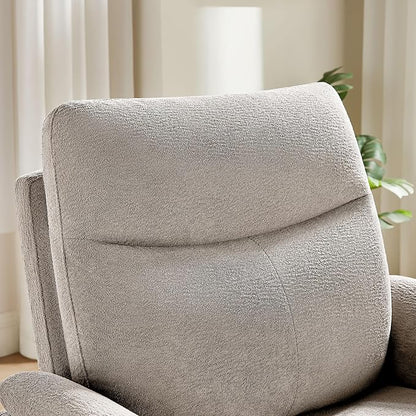 VANOMi Power Recliner Chair Swivel Glider, Electric Rocking Recliner Chairs with USB and Type-C Ports, Nursery Chair Recliner for Living Room, Bedroom, Apartment（Camel）