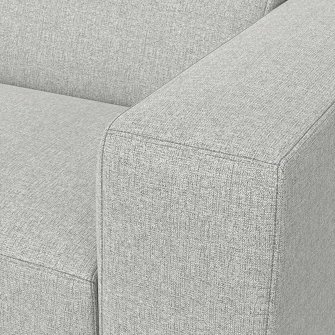 SIMPLIHOME Rex Left-Facing Modular Sectional Sofa in 100% Recycled Polyester Tightly Woven Performance Fabric, Pale Grey, 102-inches Wide, 4-Seater L-Shaped Couch with Left Chaise for Living Room