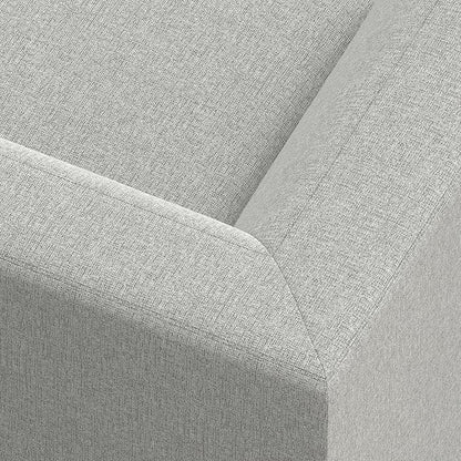 SIMPLIHOME Rex Corner Sectional Modular Sofa in 100% Recycled Polyester Tightly Woven Performance Fabric, Pale Grey, 116-inches Wide, Handcrafted Modern-Style L-Shaped Couch for Living Room