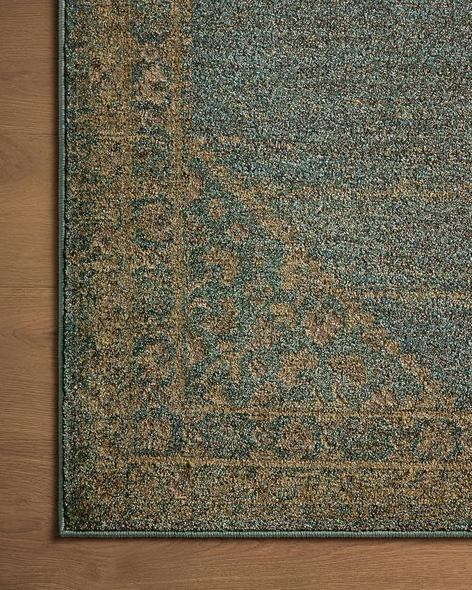 Loloi Magnolia Home by Joanna Gaines Mona Collection MOA-04 Aqua/Wheat 8'-10" x 12' Area Rug
