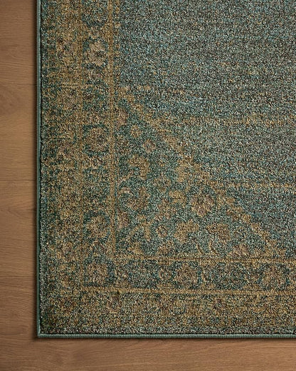 Loloi Magnolia Home by Joanna Gaines Mona Collection MOA-04 Aqua/Wheat 10'-0" x 14'-0" Area Rug