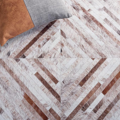 SAFAVIEH Washable Rug Faux Hide Collection - 2'6" x 8' Runner, Beige & Brown, Slip Resistant, Western Rustic Decor, Printed Pattern, Ideal for Living Room, Hallway, Kitchen, Foyer, Bedroom (FAH526A)