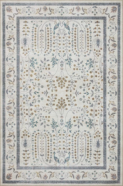 Loloi Rifle Paper Co. Maison Collection MAO-05 Wisteria Cream 2'-6" x 7'-6", .19" Pile Height, Runner Rug