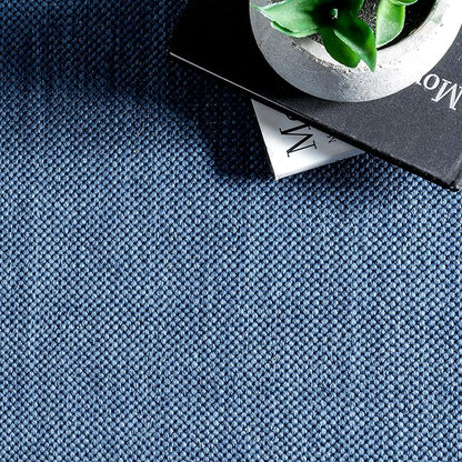 nuLOOM 2' x 10' Outdoor/Indoor Asha Area Rug, Asha Navy, Casual Design with Striped Border, Stain Resistant, Highly Durable, for Patio, Balcony, Bedroom, Living Room, Dining Room, Bathroom