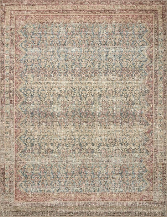 Loloi Angela Rose Aubrey Collection AUB-03 Ocean/Spice 2'-0" x 5'-0", .19" Pile Height, Accent Rug