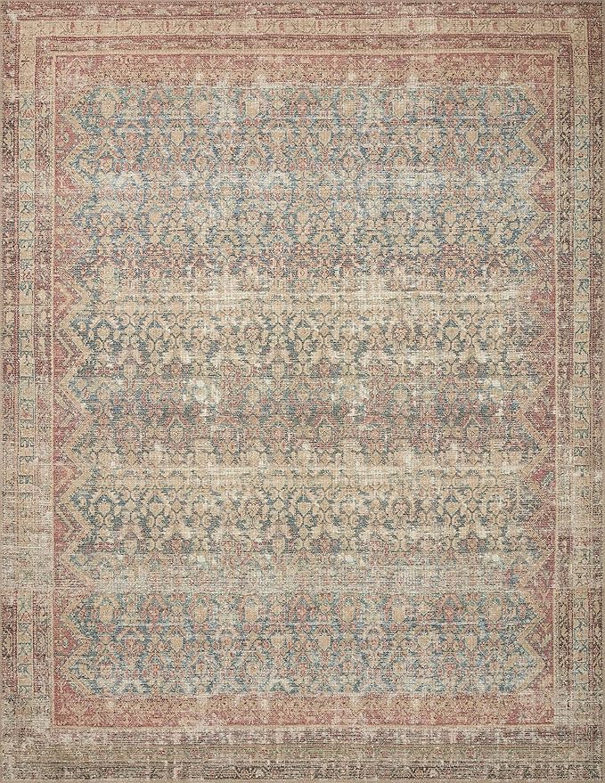 Loloi Angela Rose Aubrey Collection AUB-03 Ocean/Spice 3'-9" x 5'-6", .19" Pile Height, Accent Rug