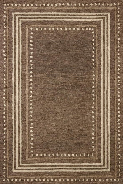 Loloi Chris Loves Julia Alfie Collection ALF-02 Bark/Natural 2'-6" x 9'-9" Runner Rug Wool Neutral Living Bedroom Dining Carpet
