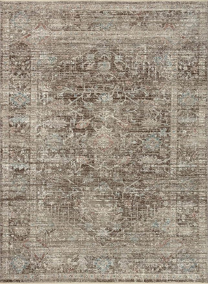 Loloi Magnolia Home by Joanna Gaines Millie Collection MIE-03 Charcoal/Dove 2'-7" x 14', .25" Pile Height, Runner Rug