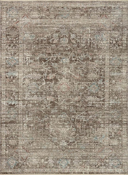Loloi Magnolia Home by Joanna Gaines Millie Collection MIE-03 Charcoal/Dove 3'-6" x 5'-6", .25" Pile Height, Accent Rug