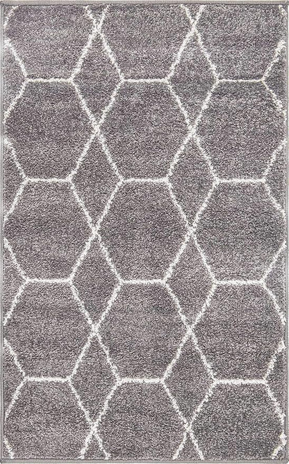 Unique Loom Trellis Frieze Collection Area Rug - Geometric (2' x 3' 1", Dark Gray/ Ivory)