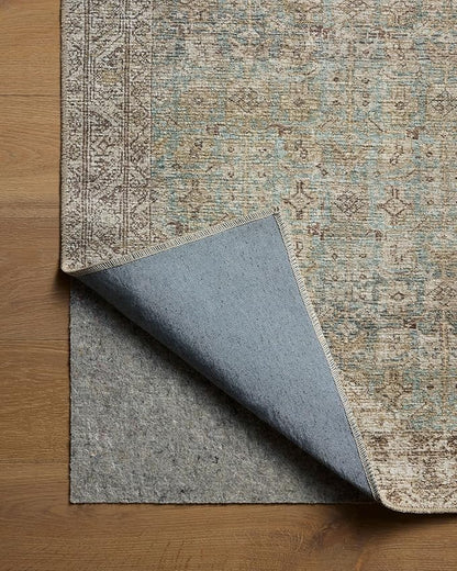 Loloi Amber Lewis Cambria Collection CBR-05 Aqua/Natural 5'-0" x 7'-6" Area Rug Jute, Neutral, Vintage Style, Antique Tone, Living, Bedroom, Dining, Carpet