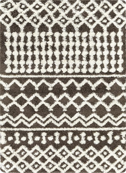 Livabliss Hapsburg Moroccan Shag Runner Area Rug, 2'7" x 7'3" , Dark Brown