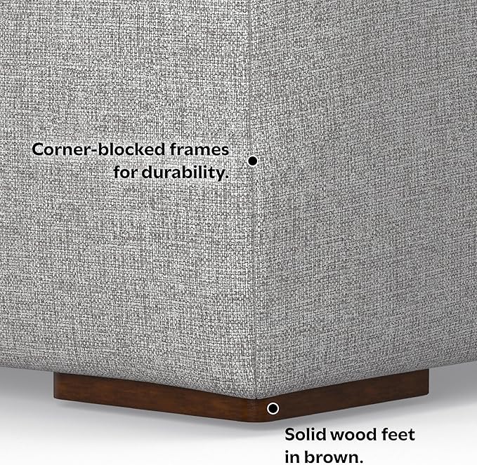 SIMPLIHOME Rex Left-Facing Modular Sectional Sofa in 100% Recycled Polyester Tightly Woven Performance Fabric, Pale Grey, 102-inches Wide, 4-Seater L-Shaped Couch with Left Chaise for Living Room