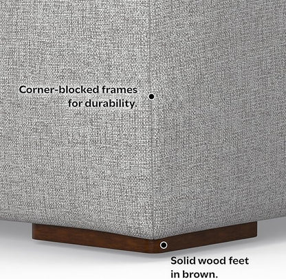 SIMPLIHOME Rex Left-Facing Modular Sectional Sofa in 100% Recycled Polyester Tightly Woven Performance Fabric, Pale Grey, 102-inches Wide, 4-Seater L-Shaped Couch with Left Chaise for Living Room