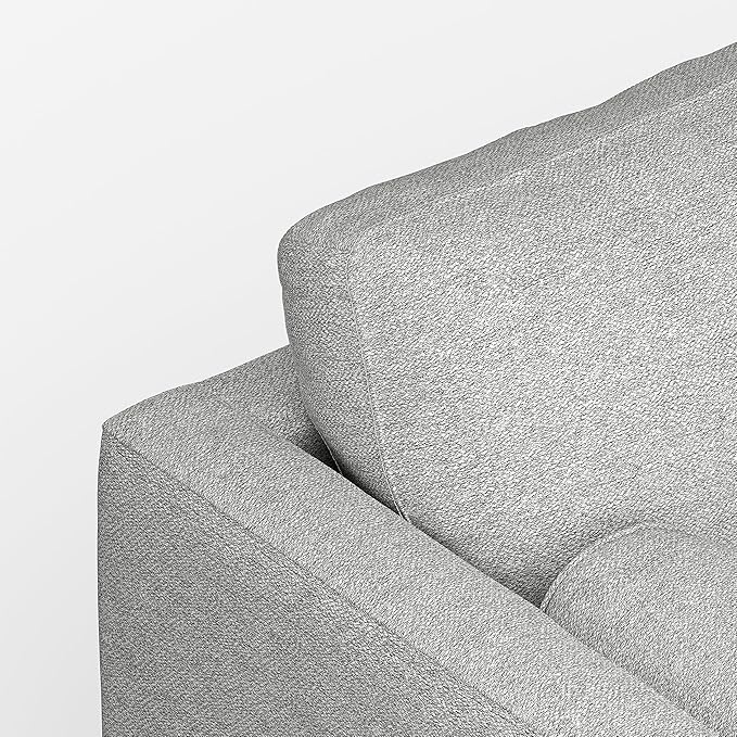 SIMPLIHOME Morrison Right Sectional Sofa in Woven-Blend Recycled Polyester Fabric, Mist Grey, 102-inches Wide, L-Shaped Couch with Right Chaise for the Living Room and Family Room