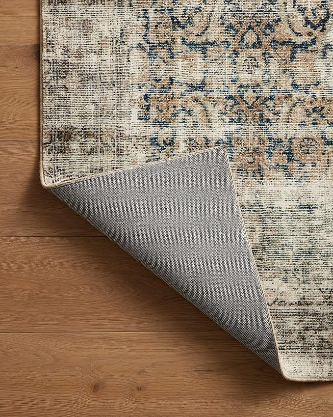 Loloi Amber Lewis Morgan Collection MOG-02 Navy/Sand 2'-3" x 9'-6" 38" Thick Runner Rug feat. CloudPile, Neutral, Room Décor, Vintage Inspired, Livingroom, Bedroom, Dining Area