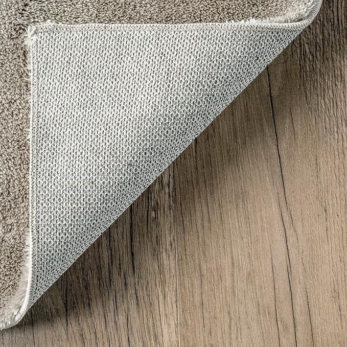 nuLOOM 2' x 6' Cozy Plush Area Rug, Machine Washable, Non-Slip, Soft Fluffy Shag Carpet for Living Room Bedroom Kids Room Nursery Home Decor, Loni Beige
