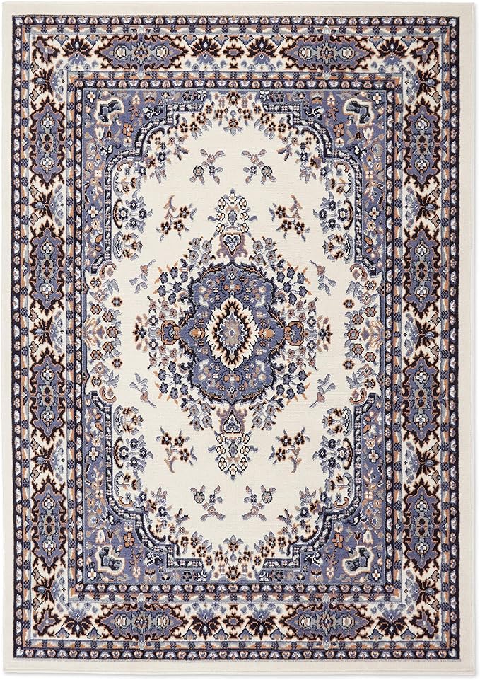 Home Dynamix Premium Sakarya Traditional Medallion Border Area Rug, Porcelain, 5'2"x7'4" Rectangle